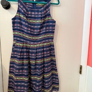 Sunny Girl Blue and Green Striped Dress